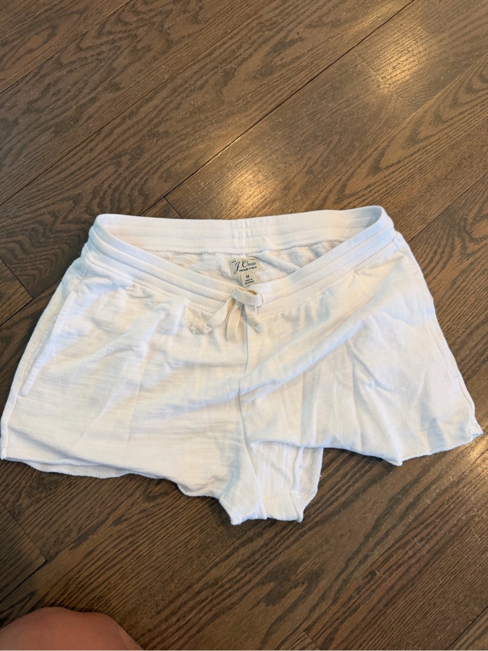 J. Crew White Vintage Fleece Drawstring Shorts
